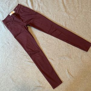 Garage wine twill pants